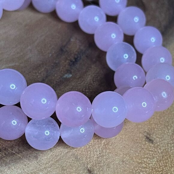 Rose quartz stretch bracelet large beads 10mm beaded 7” crystal healing - Picture 5 of 8